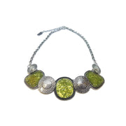 Collar plata tres medallas olivina